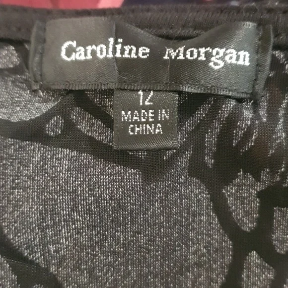 Caroline Morgan Size 12 Velvet Feel Purple Floral Dress - Picture 6 of 8